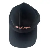 David & Young Black Velvet‎ "Cute, but Psycho" Baseball Cap Velcro