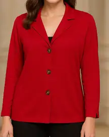 CONNECTED APPAREL Red Lightweight Button Blazer Top Women’s XL.