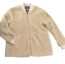 Abercrombie & Fitch Teddy Sherpa Zip Jacket in Beige Size Medium