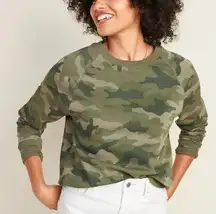 Old Navy  Vintage Crew-Neck Sweatshirt Green Camo