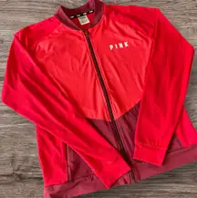 Victoria’s Secret Pink Red & Maroon Small Full Zip Jacket