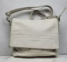 Liebeskind Berlin Leather Shoulder Bag Cream Flap Tassel Accent Unique Design