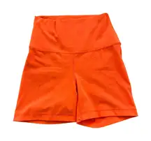 YogaLicious Womens Bike Shorts High Waist Compression‎ Neon Orange Activewear