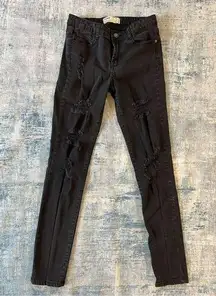 Cotton On Black Distressed Skinny Jeans Size 6