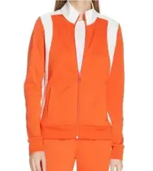 Tory Burch Sport Orange and White Knit Track Jacket Size S