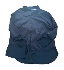 NWOT Soft Surroundings‎ Black Button Down Shirt Seethrough Accents Size 1X