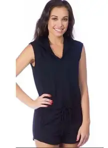 PL Movement by Pink Lotus Women's Mantra Romper with SS Drawstring & Hoodie M Na