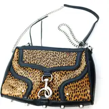 Rebecca Minkoff pony hair cheetah print black bag.