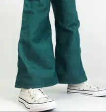 Vintage 70’s Toughskins Perma Prest Flare Jeans in Emerald Green | Size XS