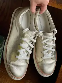 Johnston & Murphy Callie Lace-To-Toe Gold Metallic Sneaker Women’s 8.5