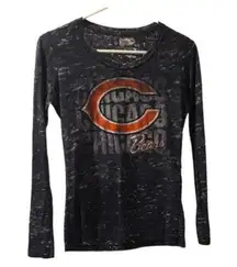 Chicago Bears Blue Long Sleeve Sport Casual Crew Neck Shirt Size Med GUC #0293