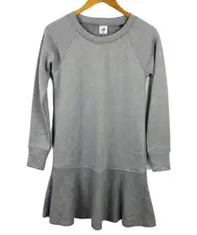 CAbi 3459 Gray Flashdance Sweater Mini Fleece Long Sleeve Shirt Dress XXS