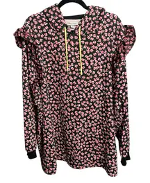 Sandy Liang X Target Women's Floral print Ruffle Hooded Sweatshirt