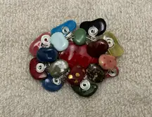 Very Cool Vintage Artsy Stone & Wire Work Brooch Great Colors! 