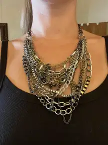 Mixed Metal Chain Necklace 