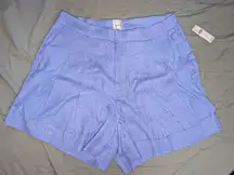 NWT Anthropologie Maeve Colette High Waist Linen Blend Shorts W14P Sky