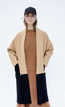 ZARA color block knit coat size M