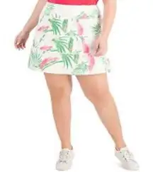 New IDEOLOGY Women’s Plus 3X Tiered Palms Golf Tennis Skirt Skort Comfort