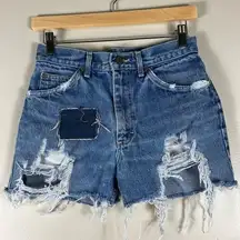Lee Distressed Patchwork Jean Shorts