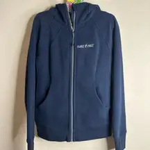 Lululemon Scuba Hoodie Light Cotton navy Fleece with advertising 
size 6
