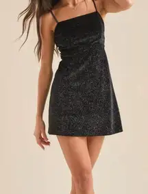 NEW Altar’d State Black Holiday Sparkle Bow Mini Dress Size XXL NWT