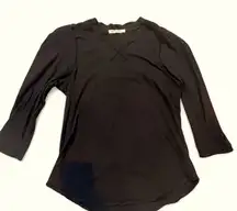 Free people black puff sleeve elbow length sleeve sz M