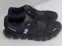 On Running Cloud All Black Sneakers Shoes Speed Lacing Women's Size 7 READ