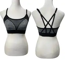 PINK Victoria's Secret Gray & Black Ultimate Unlined Sports Bra Size Small