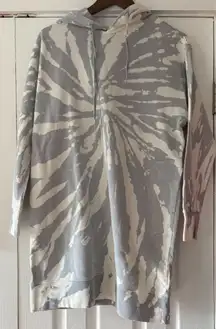 525 America Gray and Cream Tie-Dye Hoodie Dress Size Small NWT