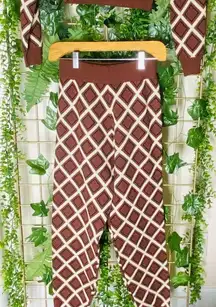 Stylish Brown Geometric Leggings for Women