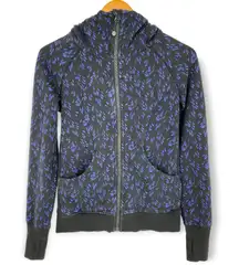 Lululemon Scuba Hoodie III *Terry Pitter Patter Black Sapphire Blue / Black Sz 4