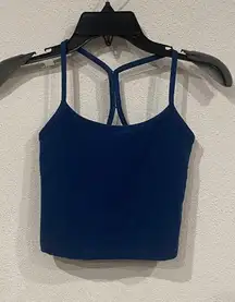 Beyond Yoga Sports Bra Womens XS Blue Strappy T Back Crop Top Yoga Athletic