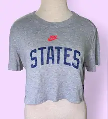 Nike Women's US Soccer T-shirt  Dark Gray Heather Crop Top