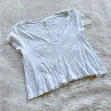 Free People White Crop Tee size M