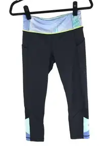 Lululemon Womens Embody Crop Leggings 23" - Black Clear Mint 4