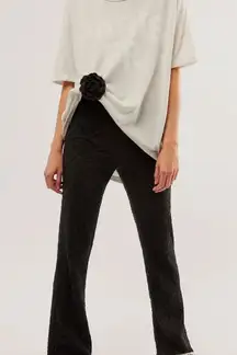 NWOT Free People FP One Ona Floral Lace Flare Black Pant Size Small