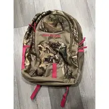 Fieldline Pro Series Backpack Treeline Camo Hunting Woodland hot pink Trim EUC