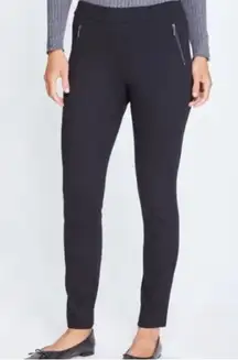 J. McLaughlin Ross Pull On Stretch Pant Front Zipper Pockets Navy Women's Size 2