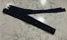 Talbots Navy Blue Sequin Detailed Wrap Belt Size Small/Medium