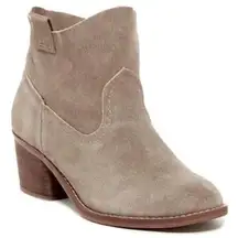 Carlos Santana Leighton Suede Ankle Boot Tan Block Heel Women’s Size 8.5