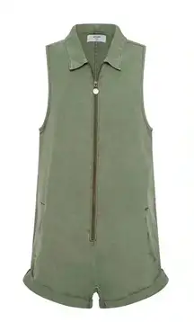 One Teaspoon $189 GREEN KHAKI MINI BRAXTON OVERALLS ROMPER Edgy Rock n Roll