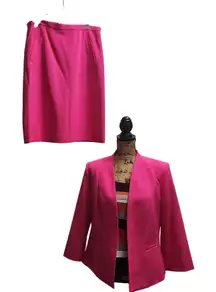 Kasper Women's Size 10 Pink Skirt Suit Blazer, Tank, Pencil Skirt Set
