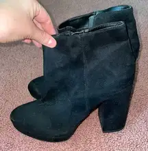 Like new high heel booties ! Black suede