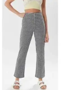 Urban Outfitters Houndstooth Gingham Printed Kick Flare Pants Black and White