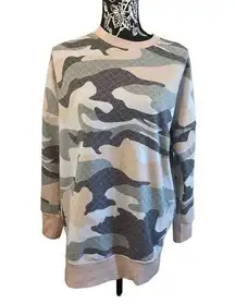 Camouflage Crew Neck Tunic Sweater Lounge Casual Everyday