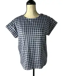Madewell Gingham Knit Seersucker Button-Shoulder Top XSmall ND823 ($60)