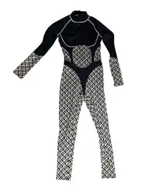 Lala Black Streetwear Autumn Fashion Skinny Slim Bodycon Jumpsuit Size Medium