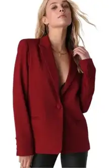 NWT Lulus Womens Suit and Score Single Breasted Blazer‎ Size M Red Preppy Career