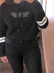 San Francisco California cropped hooded sweatshirt