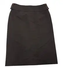 ESCADA Skirt Womens Size 36 Small Brown Wool Blend Button Detail Pencil Vintage